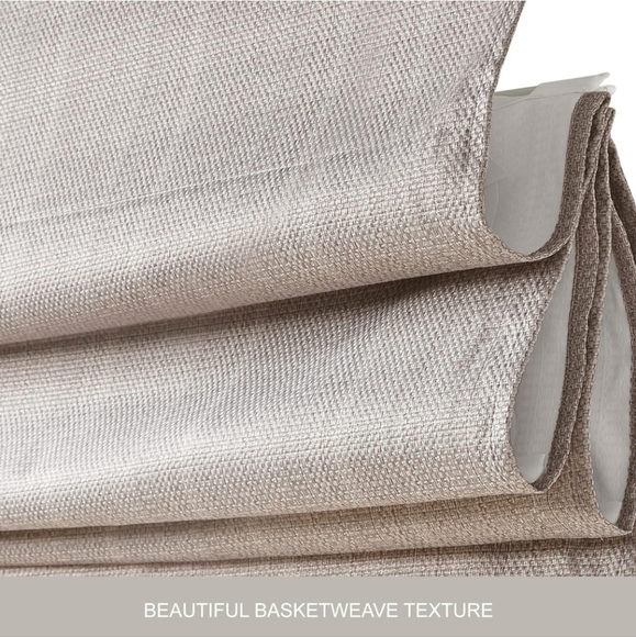 Madison Park Galen Cordless Roman Shades - Fabric Privacy Single Panel Darkening - Picture 4 of 5